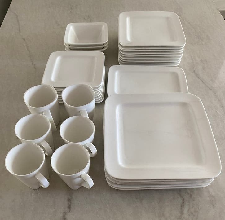 Witte serviesset porselein, Ophalen, Gebruikt, Overige merken, Modern