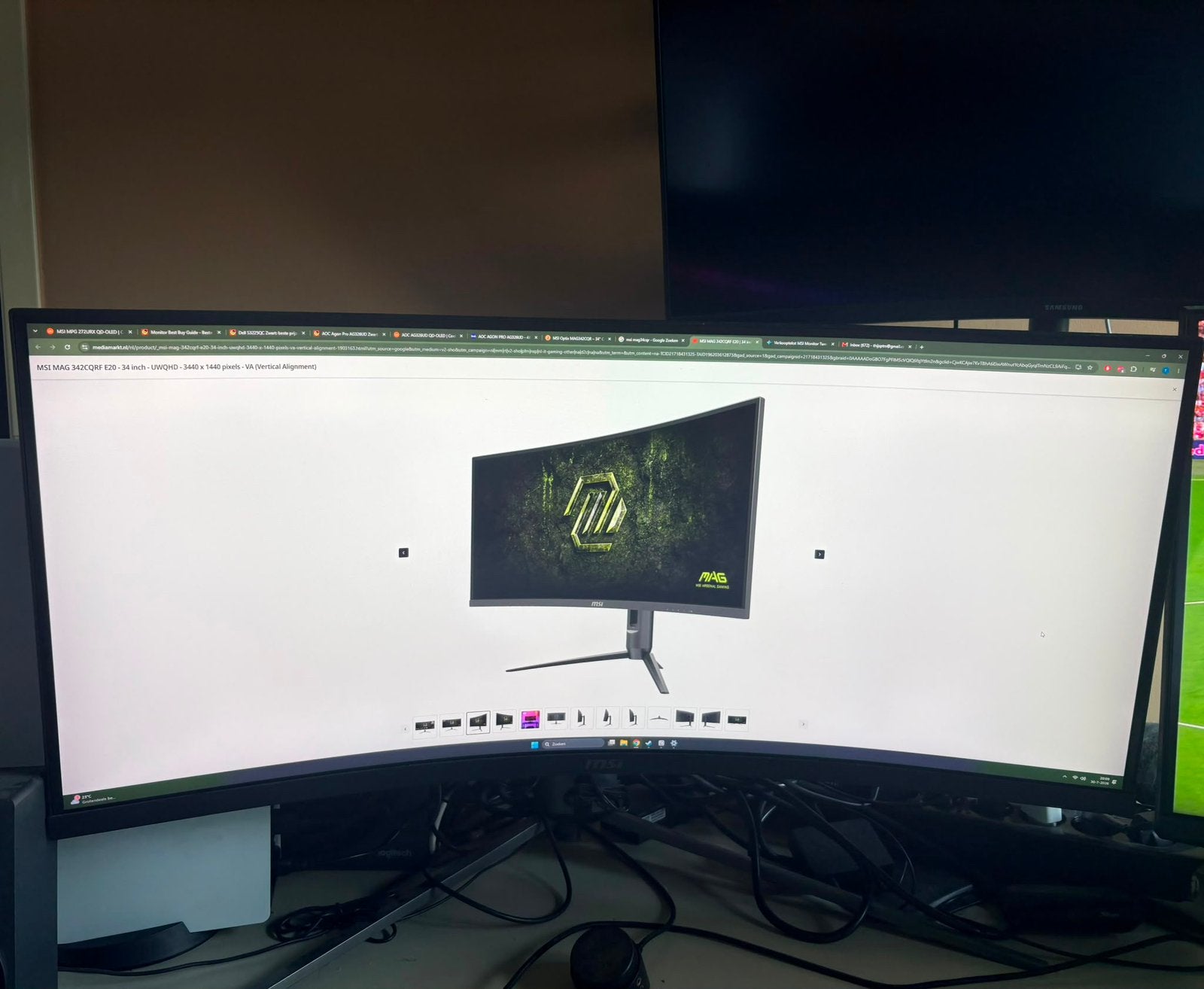 MSI Optix MAG342CQR – 34" Ultrawide Curved Gaming Monitor, Computers en Software, Monitoren, Ophalen, Zo goed als nieuw