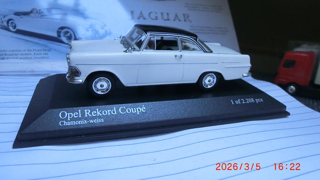 Minichamps Opel Rekord P2 coupe 1:43, Ophalen of Verzenden, Nieuw, Auto, MiniChamps