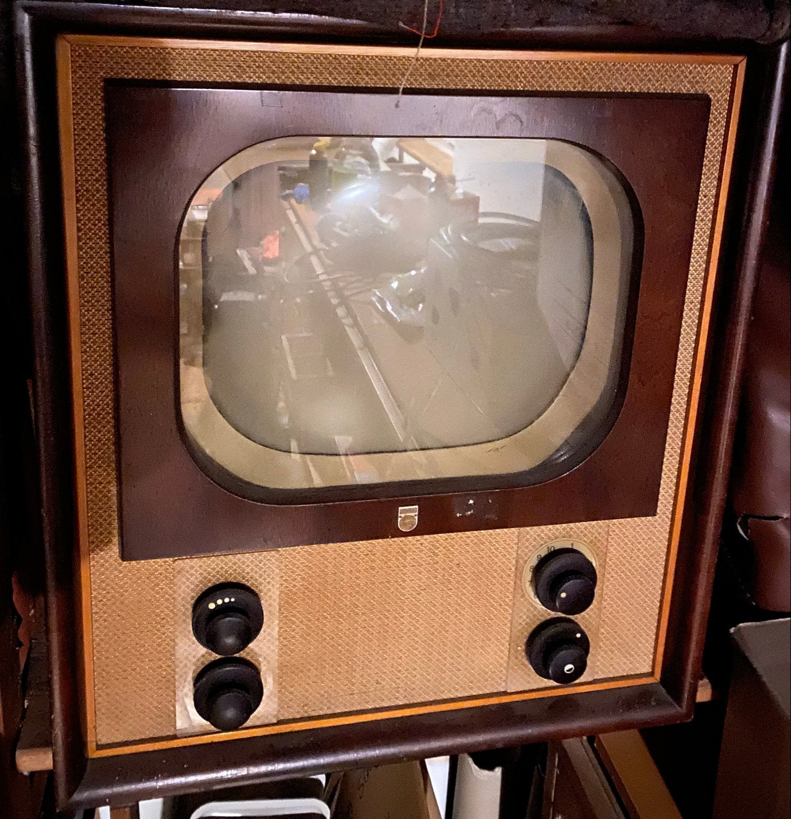 Antieke Philips TX500U "hondenhokje" televisie uit jaren '50, Antiek en Kunst, Ophalen