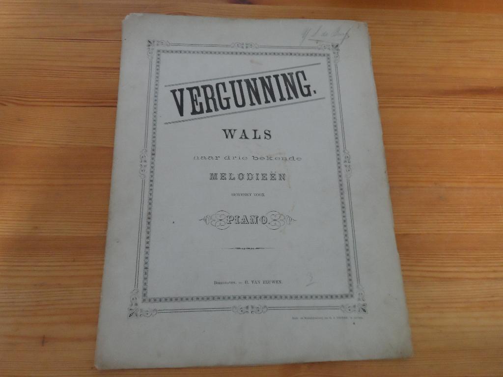 Vergunning wals, Gebruikt, Ophalen of Verzenden, Artiest of Componist, Piano