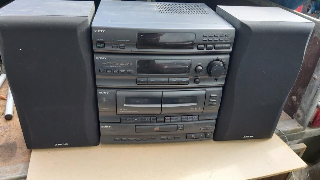 Sony LBT-A290 Stereo Set met Dubbel Cassettedeck en CD, Ophalen, Gebruikt, Losse componenten, Tuner of Radio