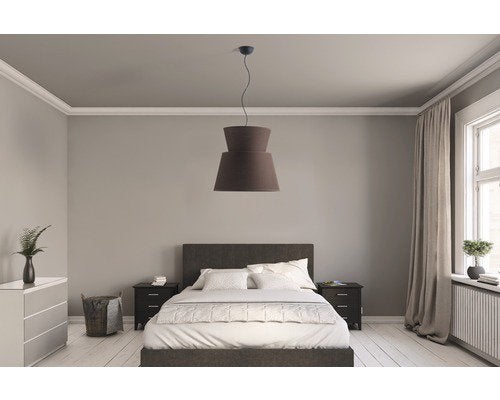 Hanglamp 6-lamps textiel / metaal Amoa zwart / bruin, Ophalen, Metaal, Nieuw, E27 (groot)