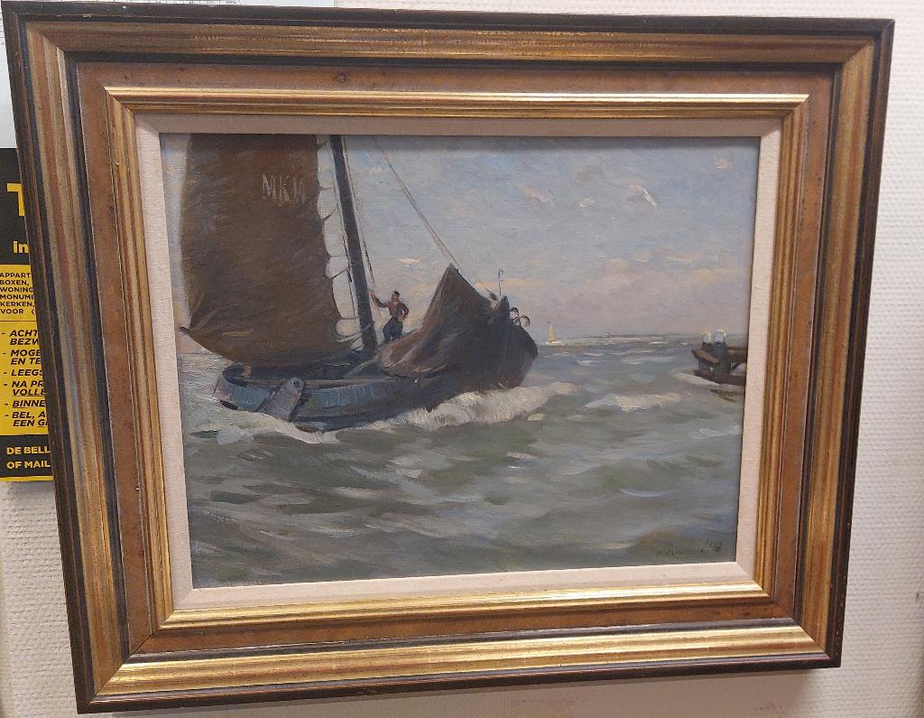 Botter IJsselmeer Daan MuhlhausFranken Kunst&AntiekDordrecht, Antiek en Kunst, Kunst | Schilderijen | Klassiek, Ophalen