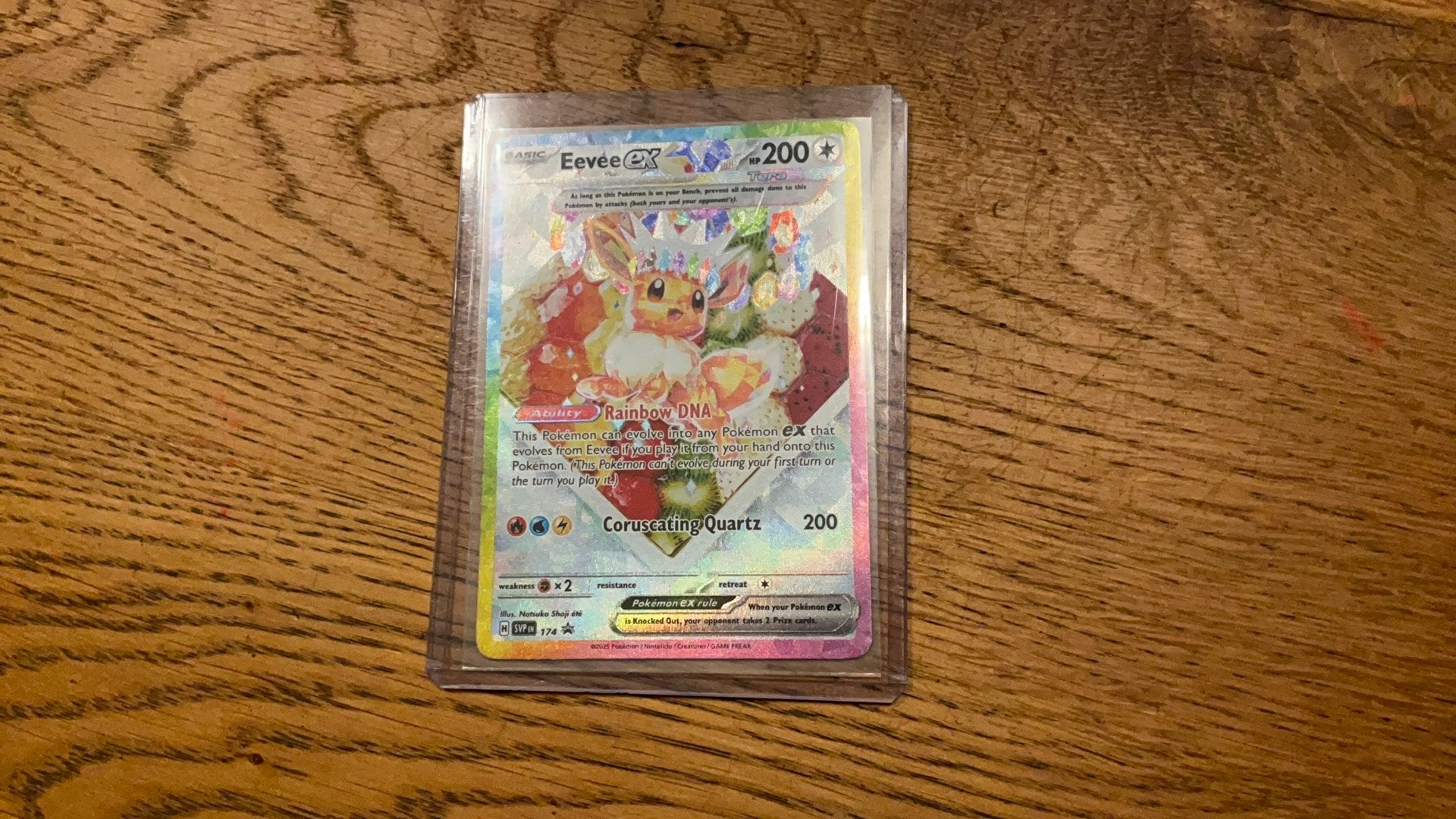 Eevee ex promo card #174., Ophalen of Verzenden, Zo goed als nieuw, Sleeves of Kaarthoesjes