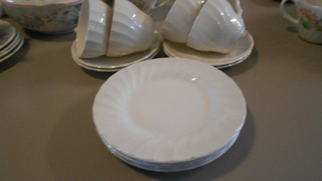 pracht Myott Meakin 4 kop en schotel wit engels servies, Ophalen of Verzenden
