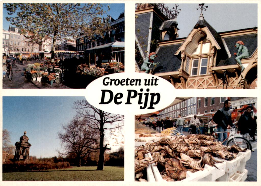 Groeten uit de Pijp, HP de Tijd, Verzamelen, Ansichtkaarten | Themakaarten, Verzenden, 1980 tot heden, Ongelopen, Overige thema's