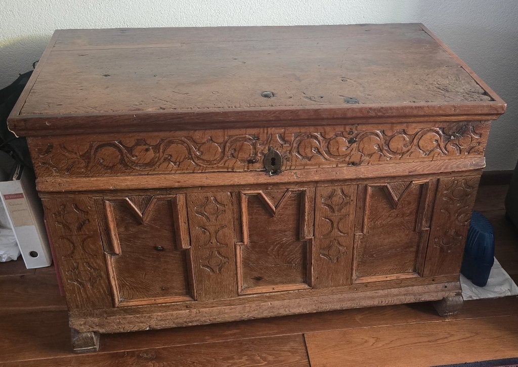 massief houten koffer/klepkist,, Ophalen