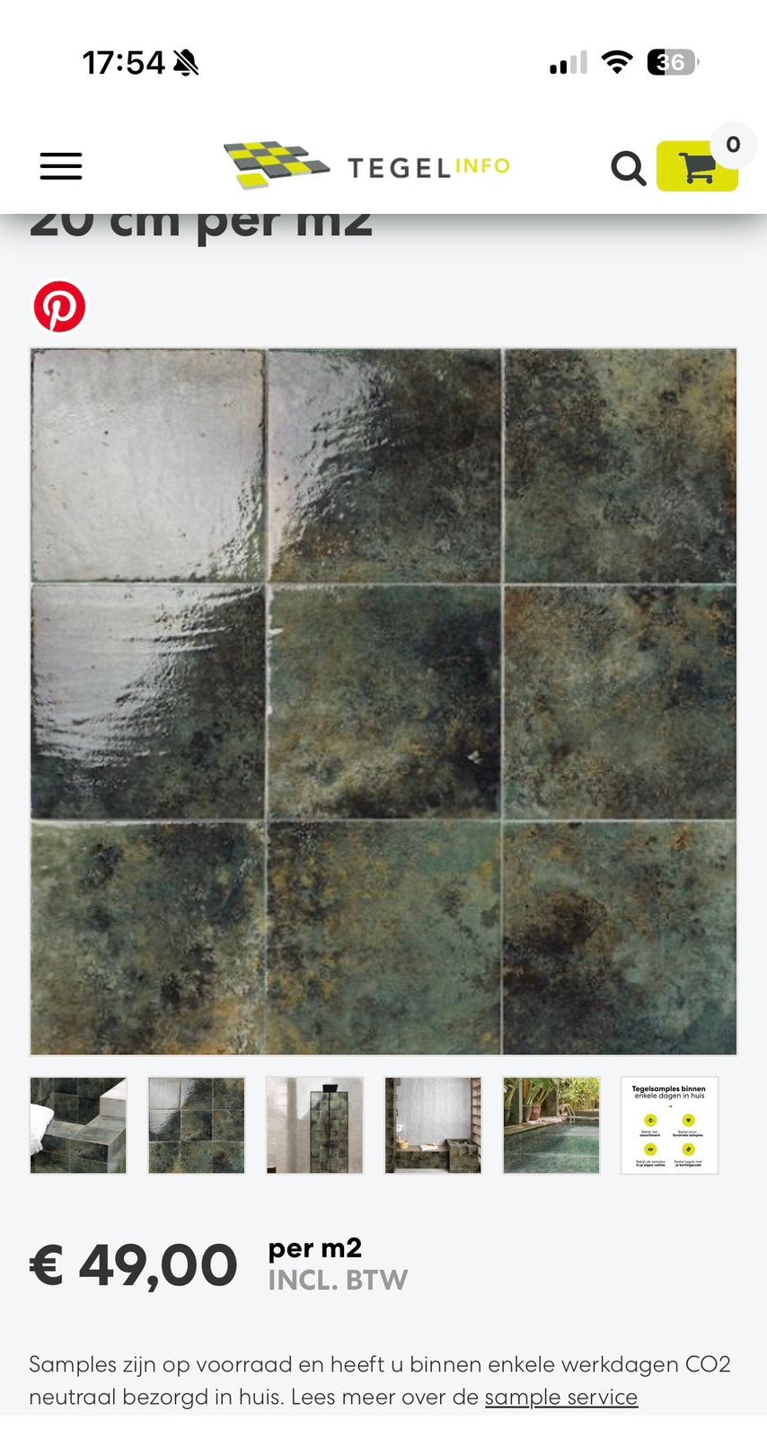 Keramische Tegels 20x20 cm - Mainzu Ceramica, Ophalen, Keramiek, Nieuw, 20 tot 40 cm
