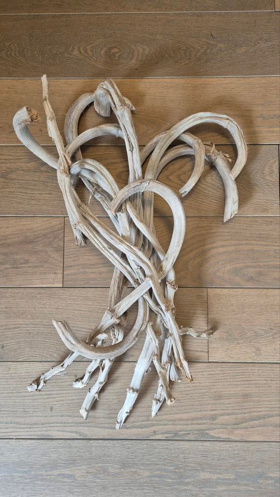 Mooie white wash/ witte bananen bladeren decoratie, Ophalen, Zo goed als nieuw
