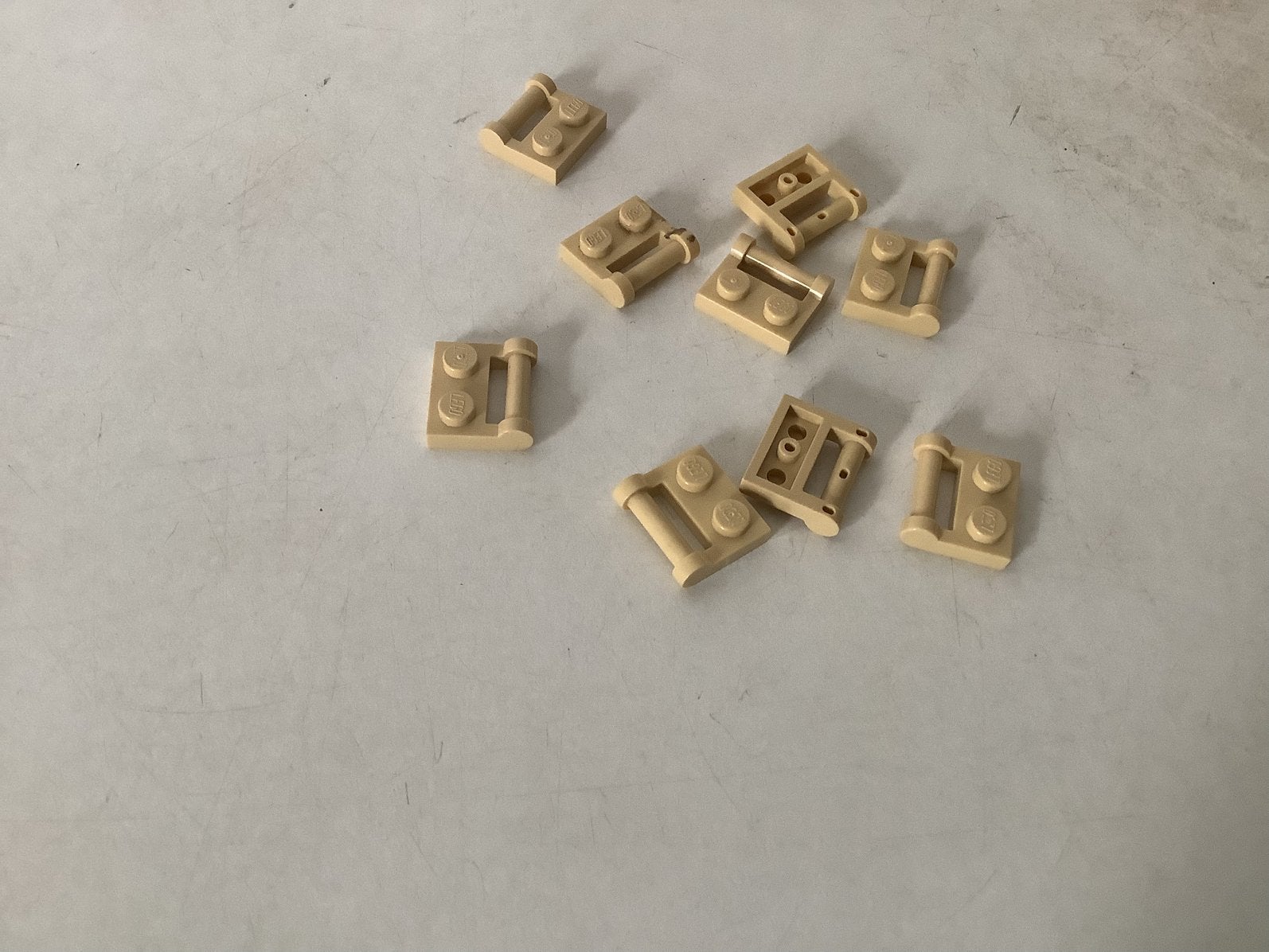 Lego plaat aangepast 1x2 met handvat aan zijkant beige, Ophalen of Verzenden, Gebruikt, Losse stenen, Lego