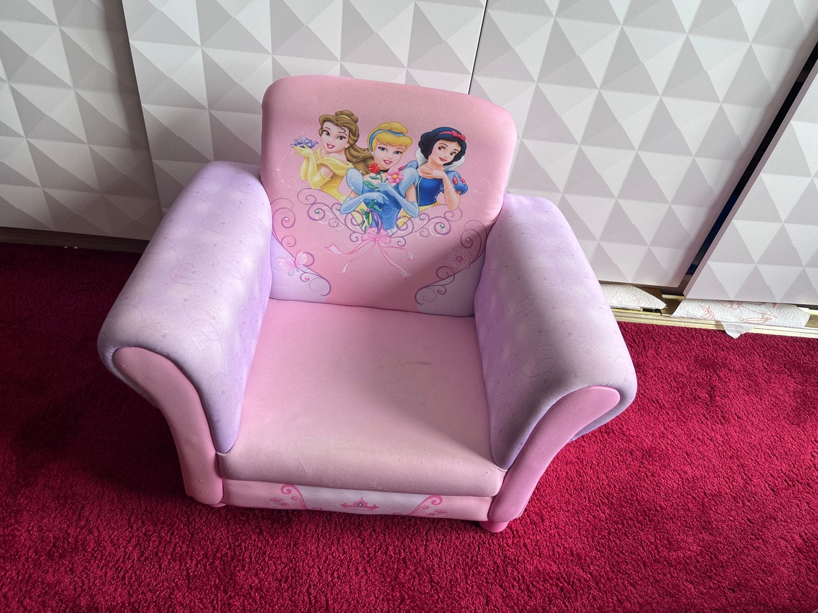Disney Prinsessen Kinderfauteuil - Roze/Paars, Ophalen, Gebruikt, Stoel