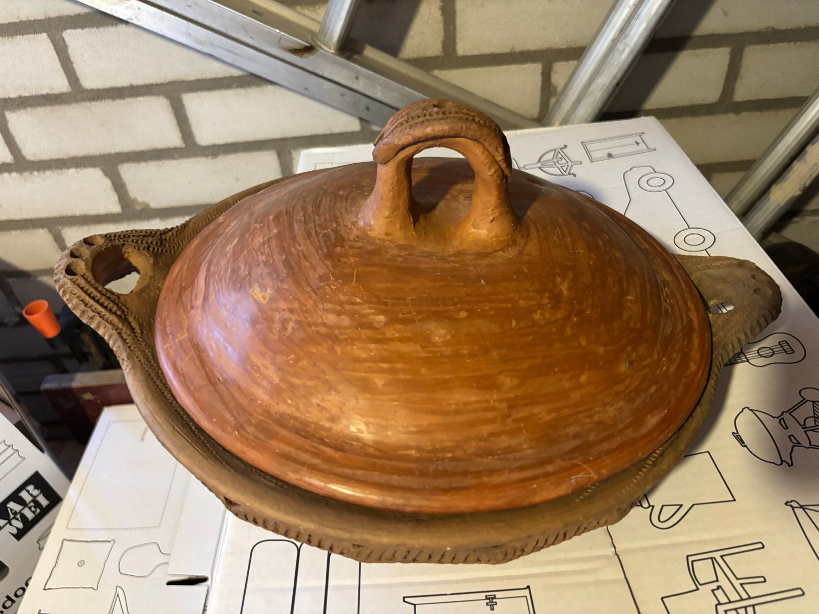 Aardewerken Tajine met Deksel - Handgemaakt, Ophalen
