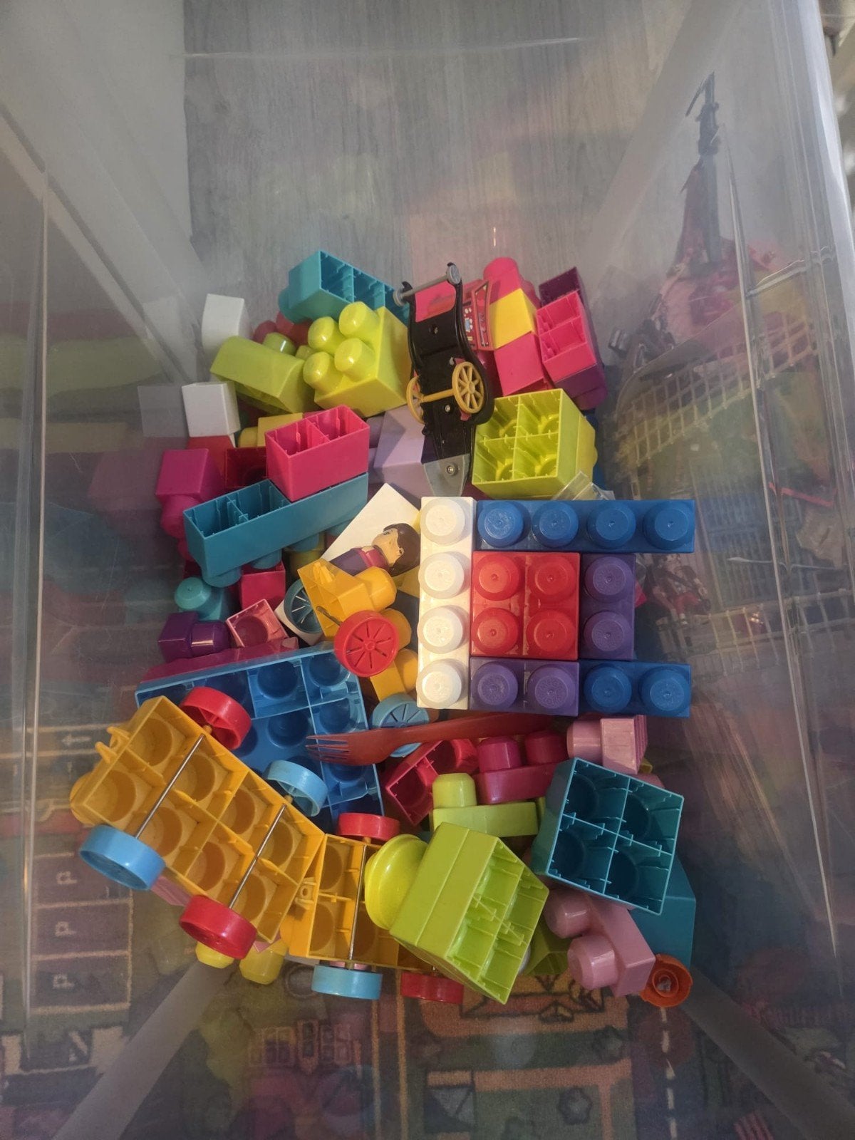 Grote bak met diverse bouwblokken (Megabloks, Abrick), Ophalen of Verzenden, Gebruikt, Megabloks