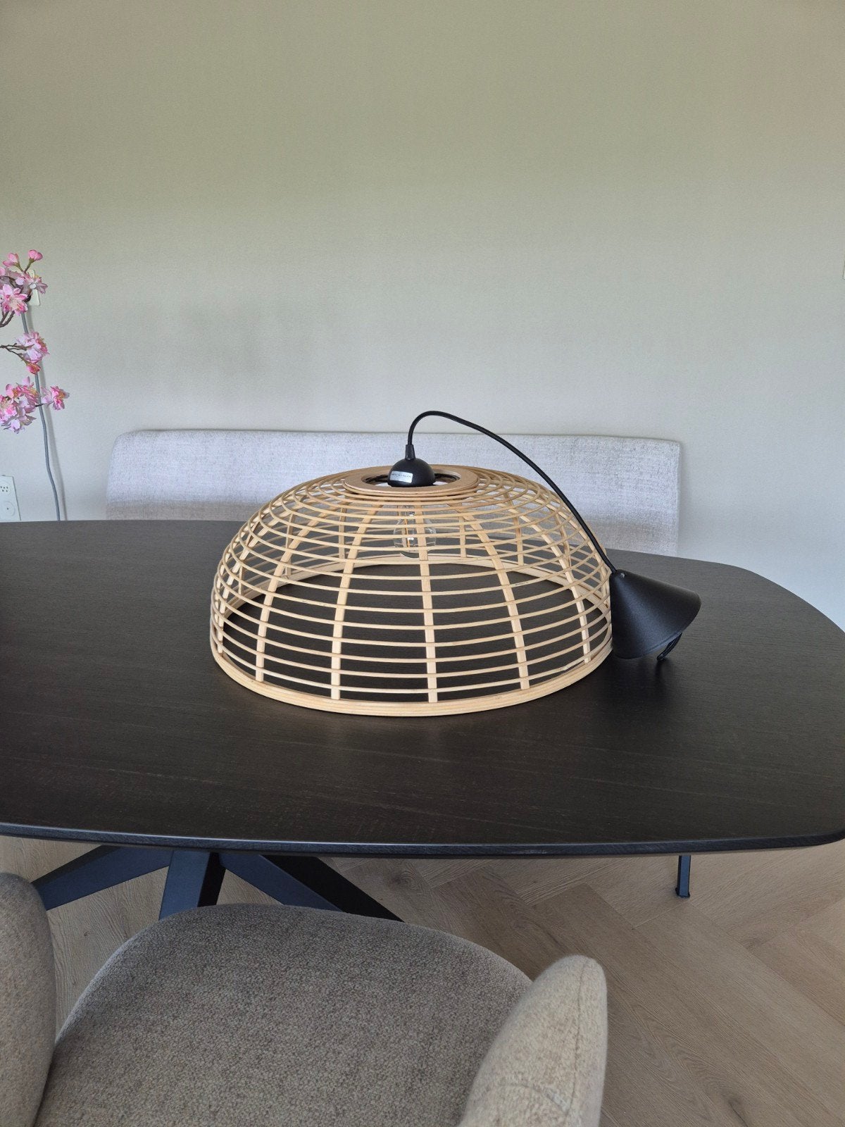 Brilliant hanglamp Crosstown bamboe 56cm E27, Ophalen