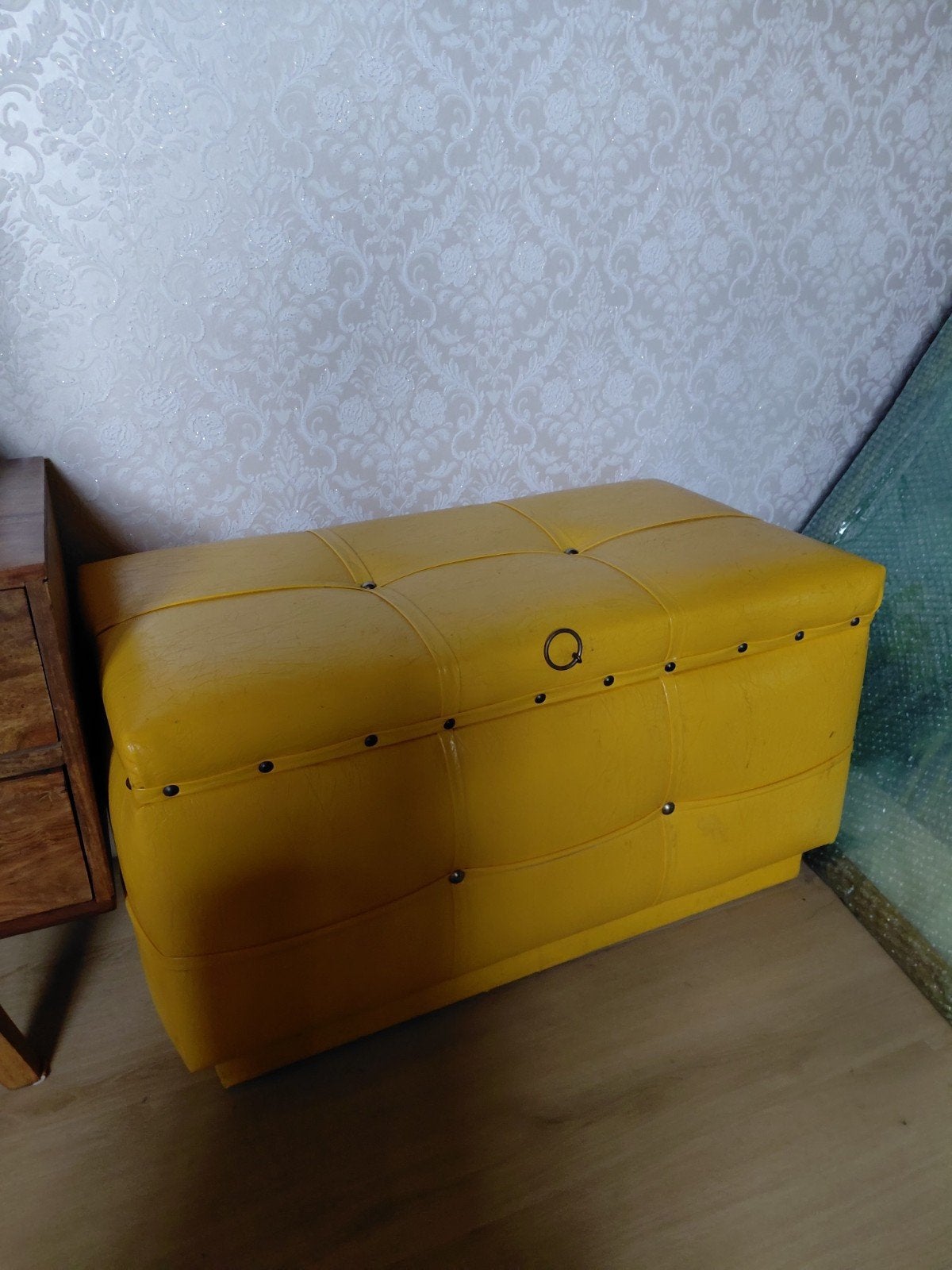 Vintage/Retro Dekenist - Geel, Ophalen, Overige materialen, Gebruikt, 50 tot 100 cm