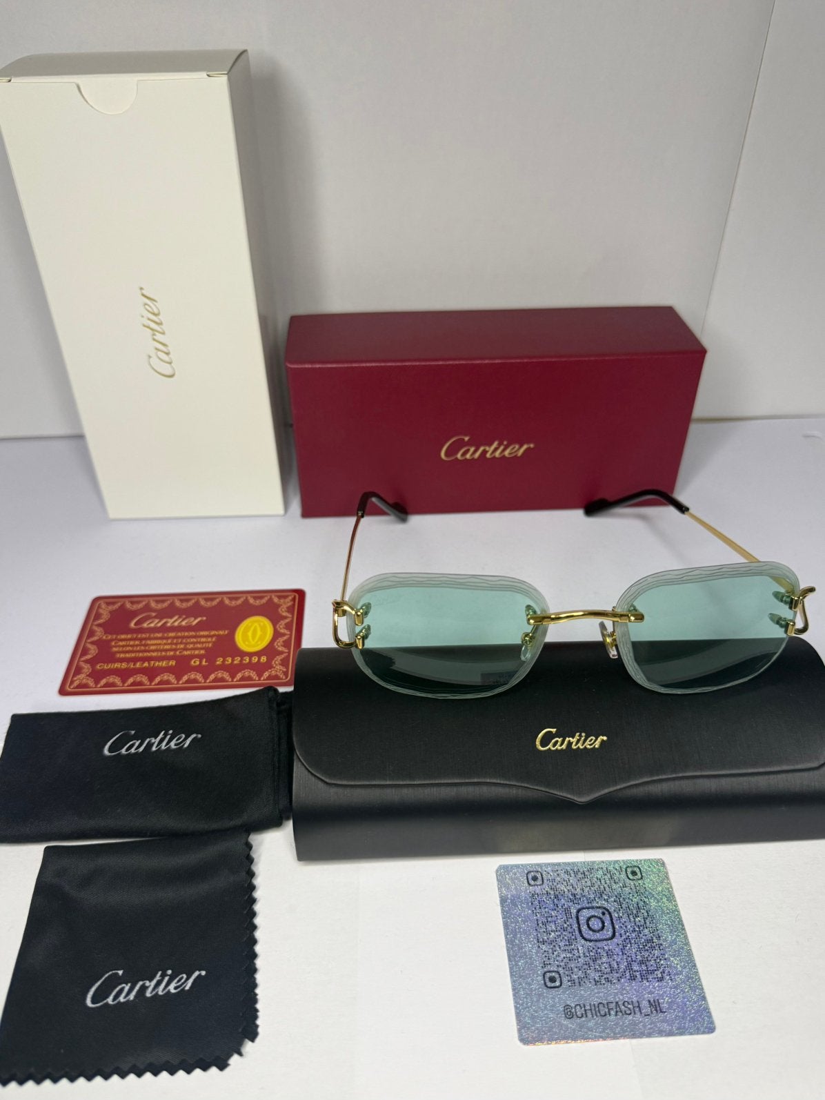 Cartier Diamond cut Bril groen, Ophalen of Verzenden, Zo goed als nieuw, Overige merken