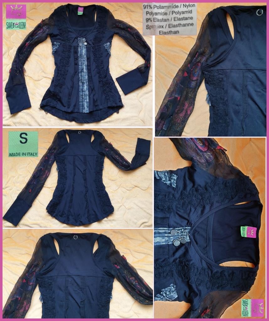 SAVE THE QUEEN prachtige blouse/top maat S(36), Kleding | Dames, Blouses en Tunieken, Zo goed als nieuw, Maat 36 (S), Zwart, Ophalen of Verzenden