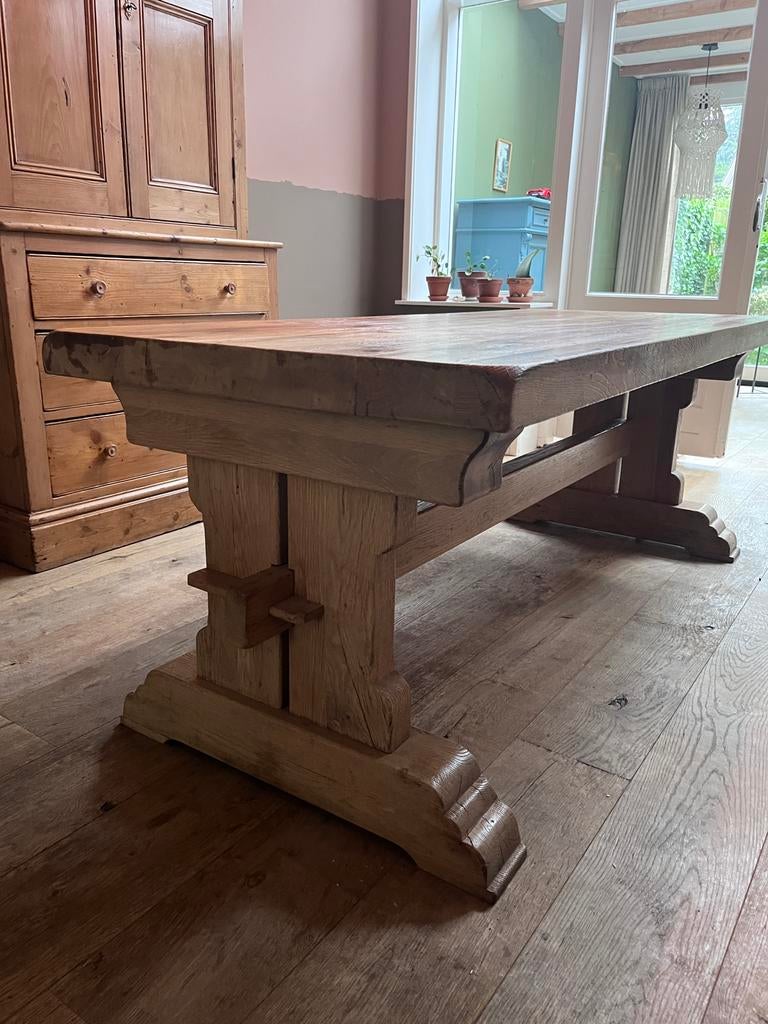 Prachtige licht eiken kloostertafel - 200x81,5cm, Huis en Inrichting, Tafels | Eettafels, Ophalen, Gebruikt, Eikenhout, 50 tot 100 cm