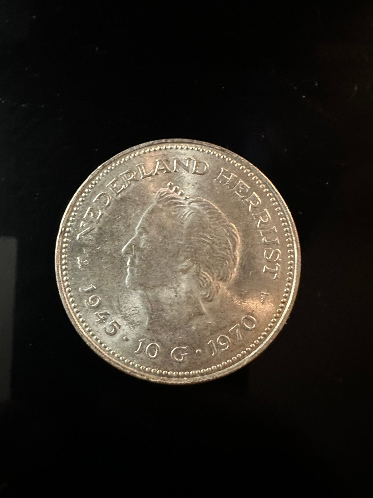 10 gulden munt zilver 1945/1970, Ophalen of Verzenden, Koningin Juliana, 10 gulden, Zilver
