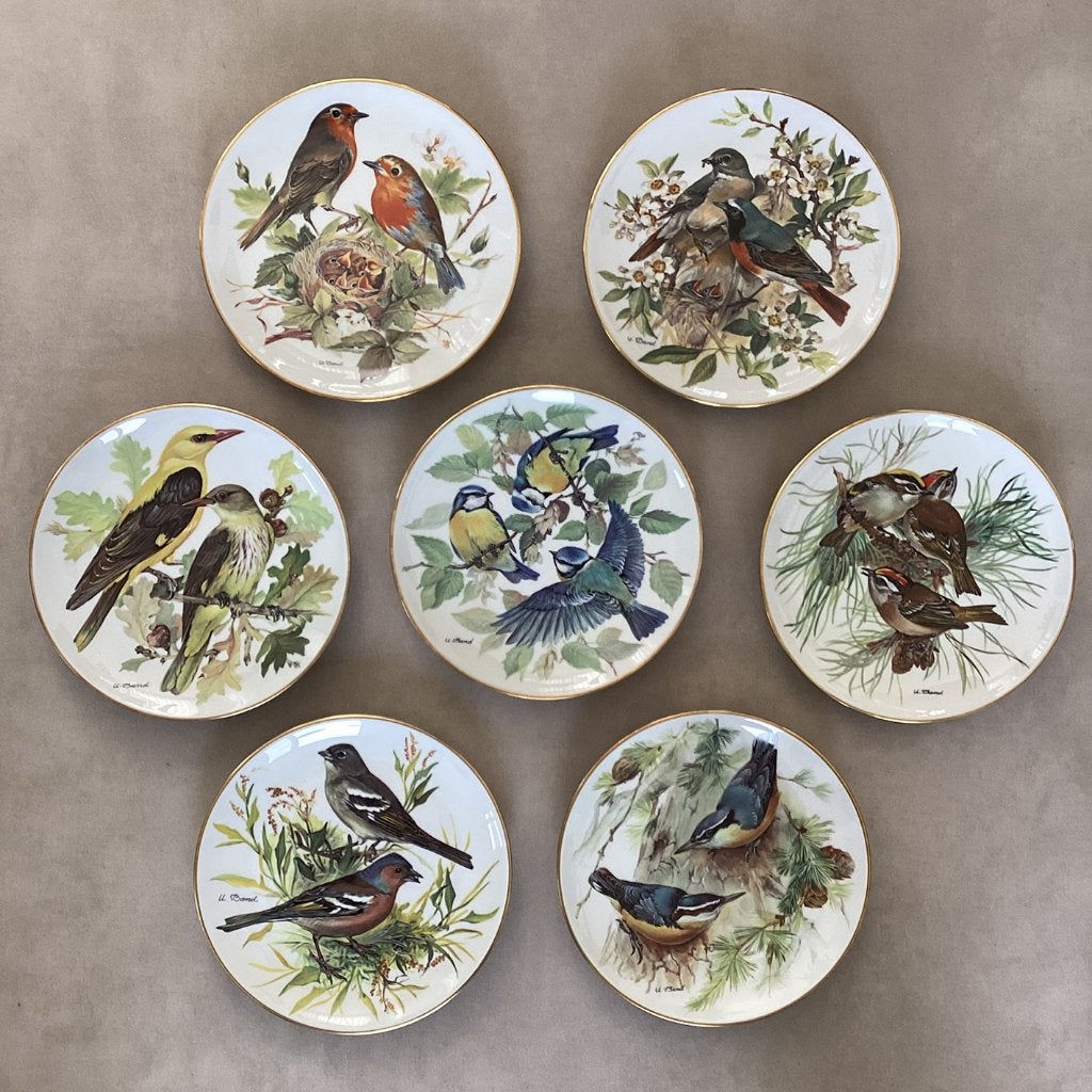 Verzamelborden / wandborden WWF Europese zangvogels, Gebruikt, 19 cm, Meerkleurig, Decoratieobject