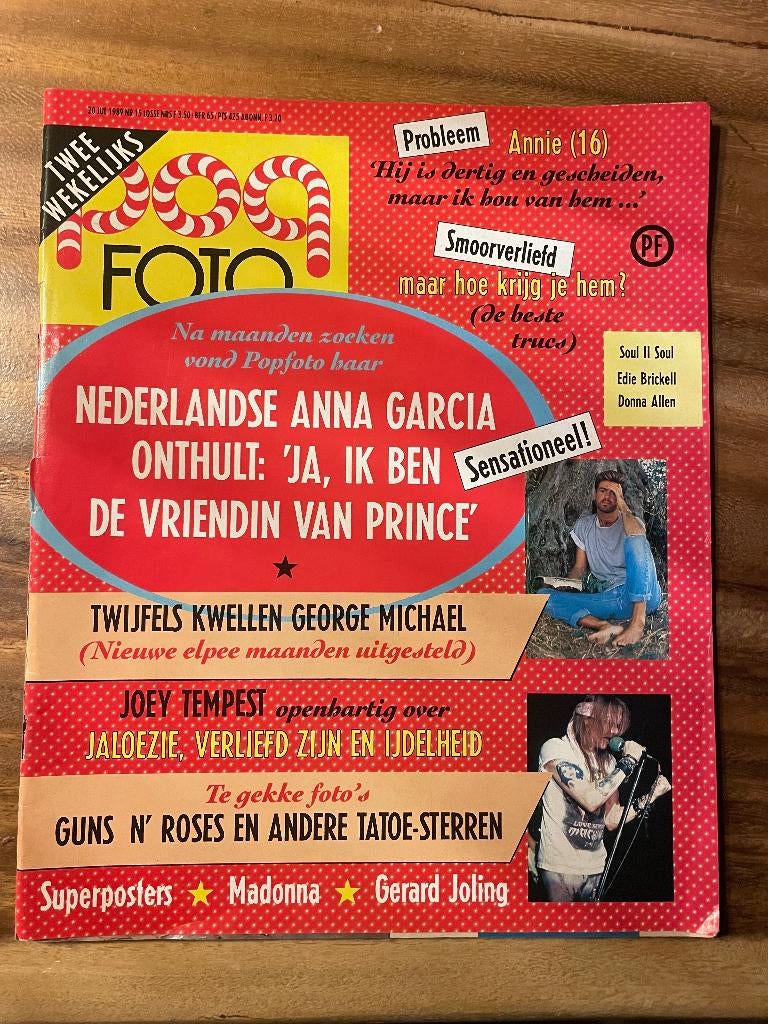 Popfoto nr 15, 20 juli 1989 met Madonna Uithaalposter, Verzamelen, Ophalen of Verzenden, 1980 tot heden, Tijdschrift