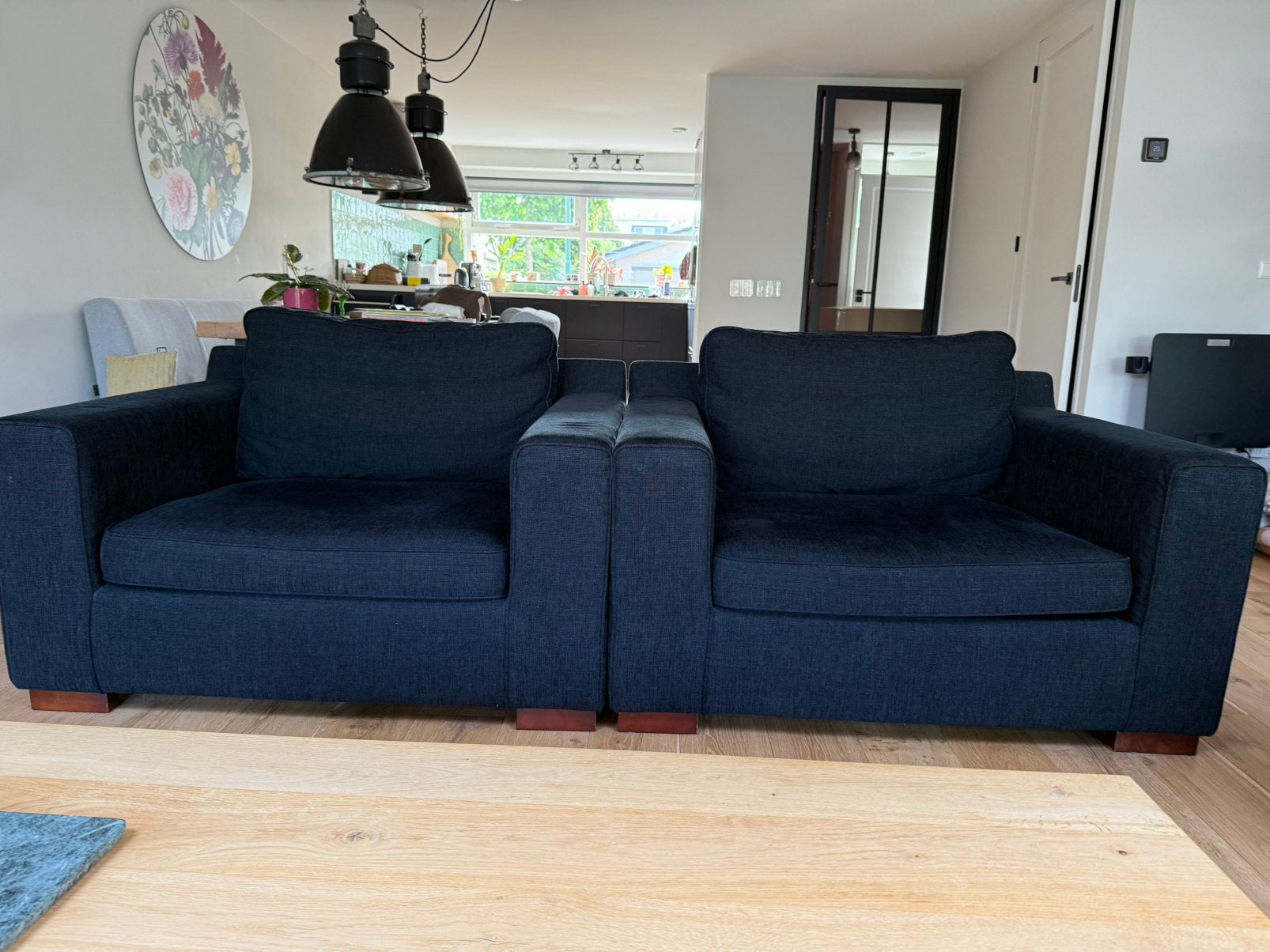 Montel bankstel, 2 loveseats en hocker, Huis en Inrichting, Banken | Bankstellen, Ophalen, Zo goed als nieuw, 75 tot 100 cm, 200 tot 250 cm