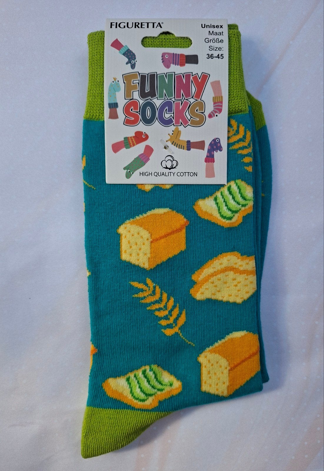 Funny Socks; One Size (Broodjes-print), Overige kleuren, Nieuw, Overige maten, Ophalen of Verzenden