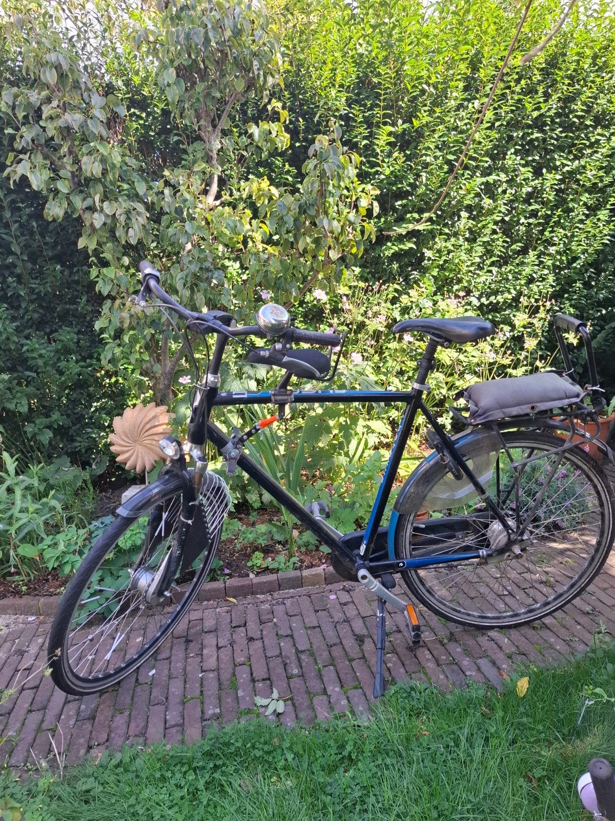 Batavus Herenfiets met Kinderzitjes voor en achter, Fietsen en Brommers, Ophalen, Versnellingen, Batavus, Trommelrem
