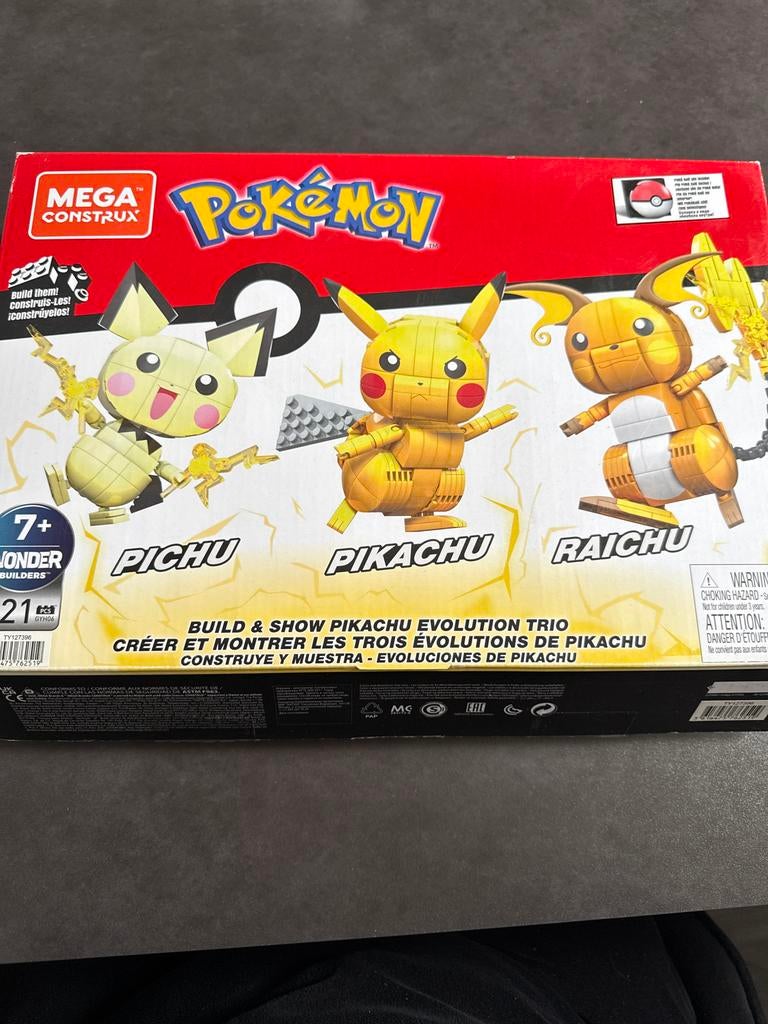 Mega Construx Pokémon Pikachu Evolutie Trio Bouwset, Kinderen en Baby's, Speelgoed | Bouwstenen, Ophalen of Verzenden, Gebruikt