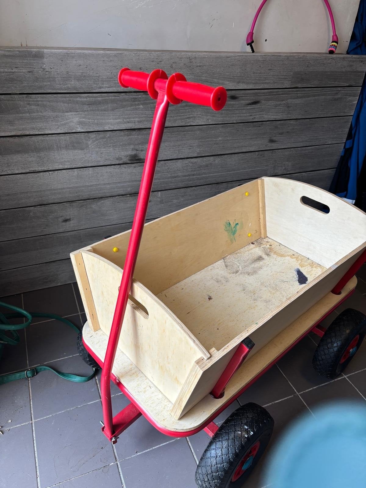 Houten bolderkar met luchtbanden, rookvrij huis, Caravans en Kamperen, Ophalen, Gebruikt