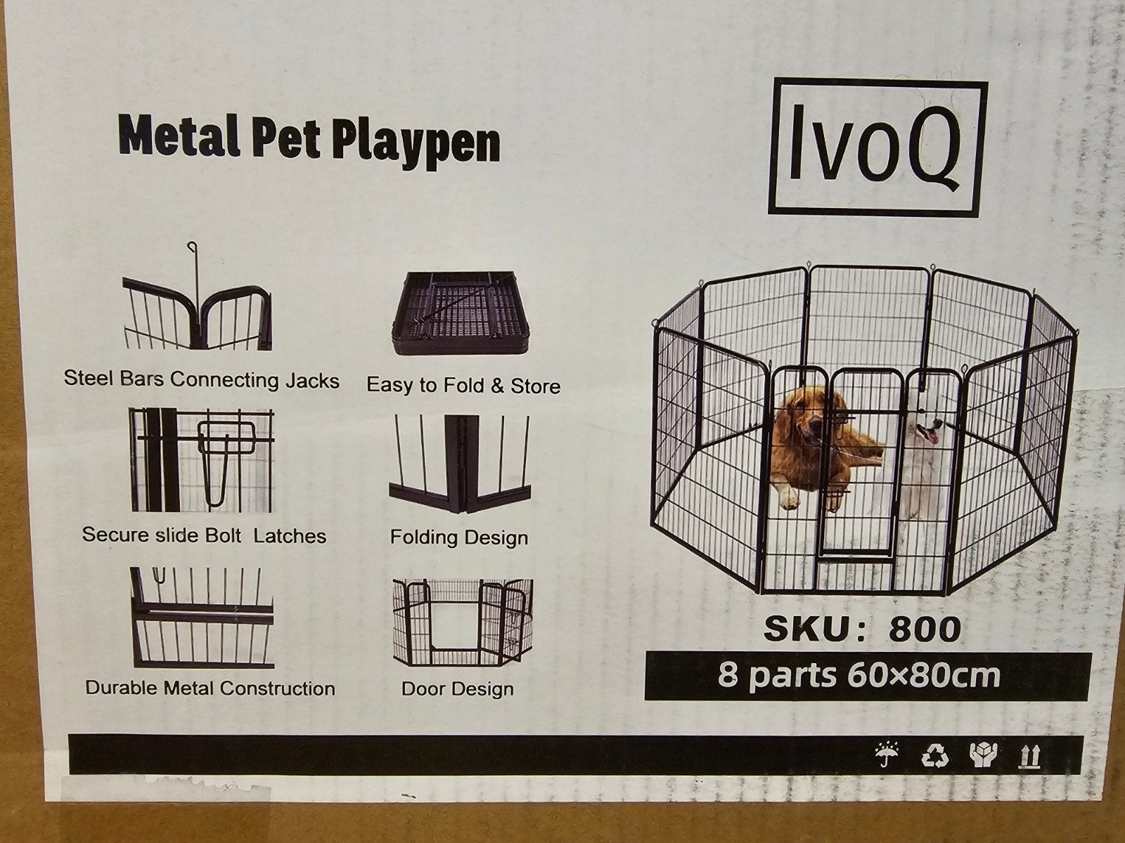 Zwarte puppyren 8-panelen, ZGAN, Dieren en Toebehoren, Hondenbenches, Ophalen, Zo goed als nieuw