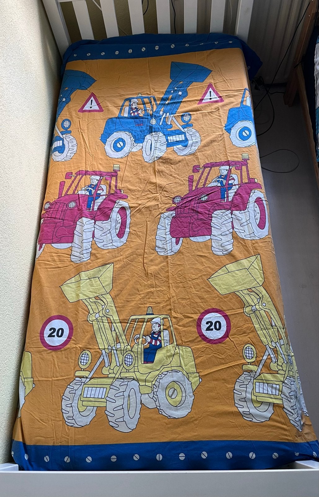 Dekbedovertrek met tractoren en graafmachines, Ophalen, Gebruikt, Overige merken, Dubbelzijdig