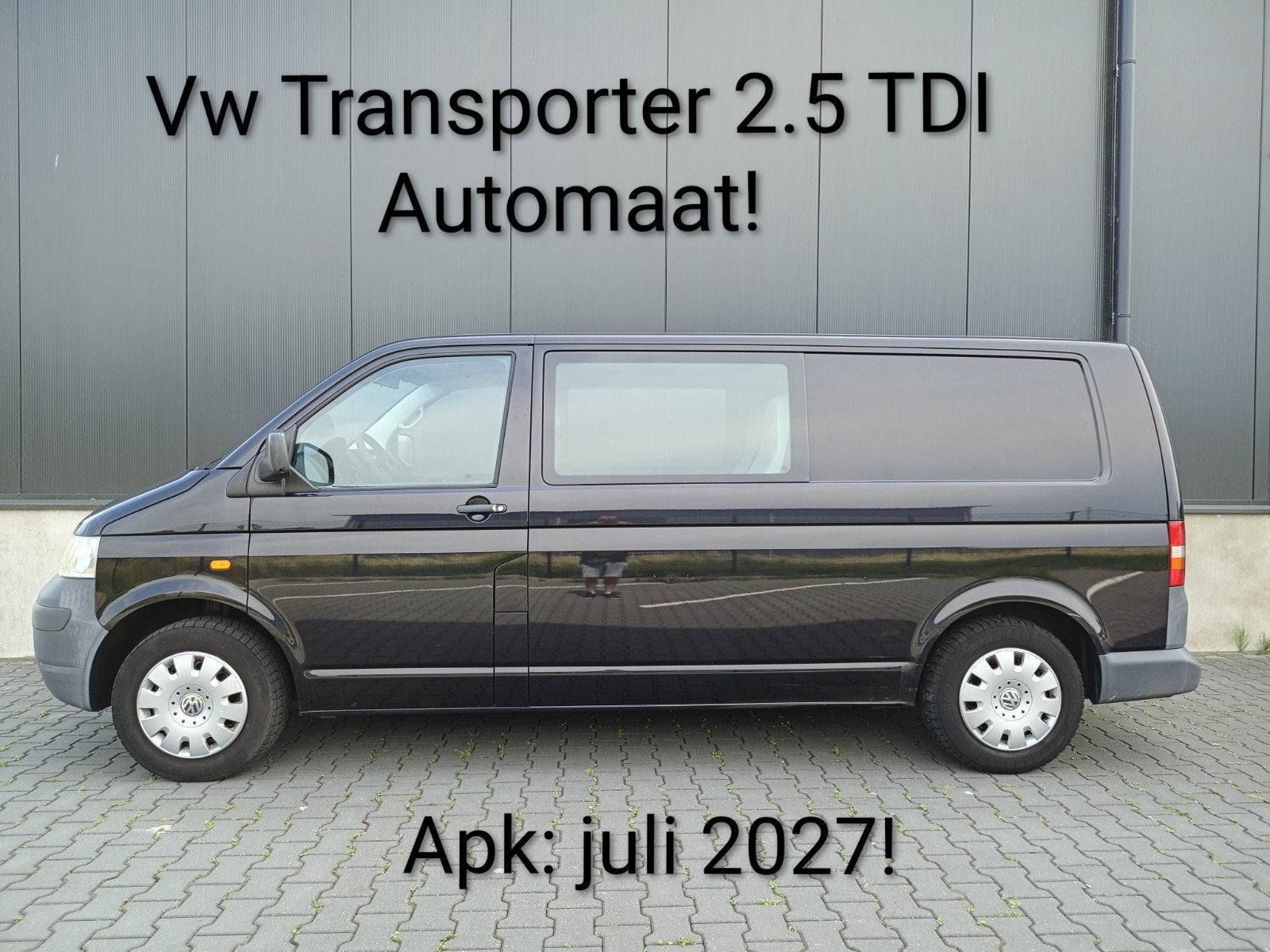 Volkswagen Transporter 2.5 TDI DC Lang AUT 5 pers. MARGE!, Stof, Volkswagen, Zwart, Origineel Nederlands