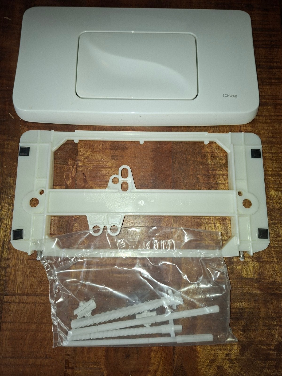 Schwab Toilet WC Drukknop Afdekplaat Wit Nieuw, Ophalen of Verzenden, Nieuw, Toilet