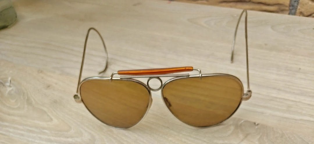 Vintage Aviator Zonnebril - Bruine Glazen, Overige merken, Gebruikt, Zonnebril, Bruin