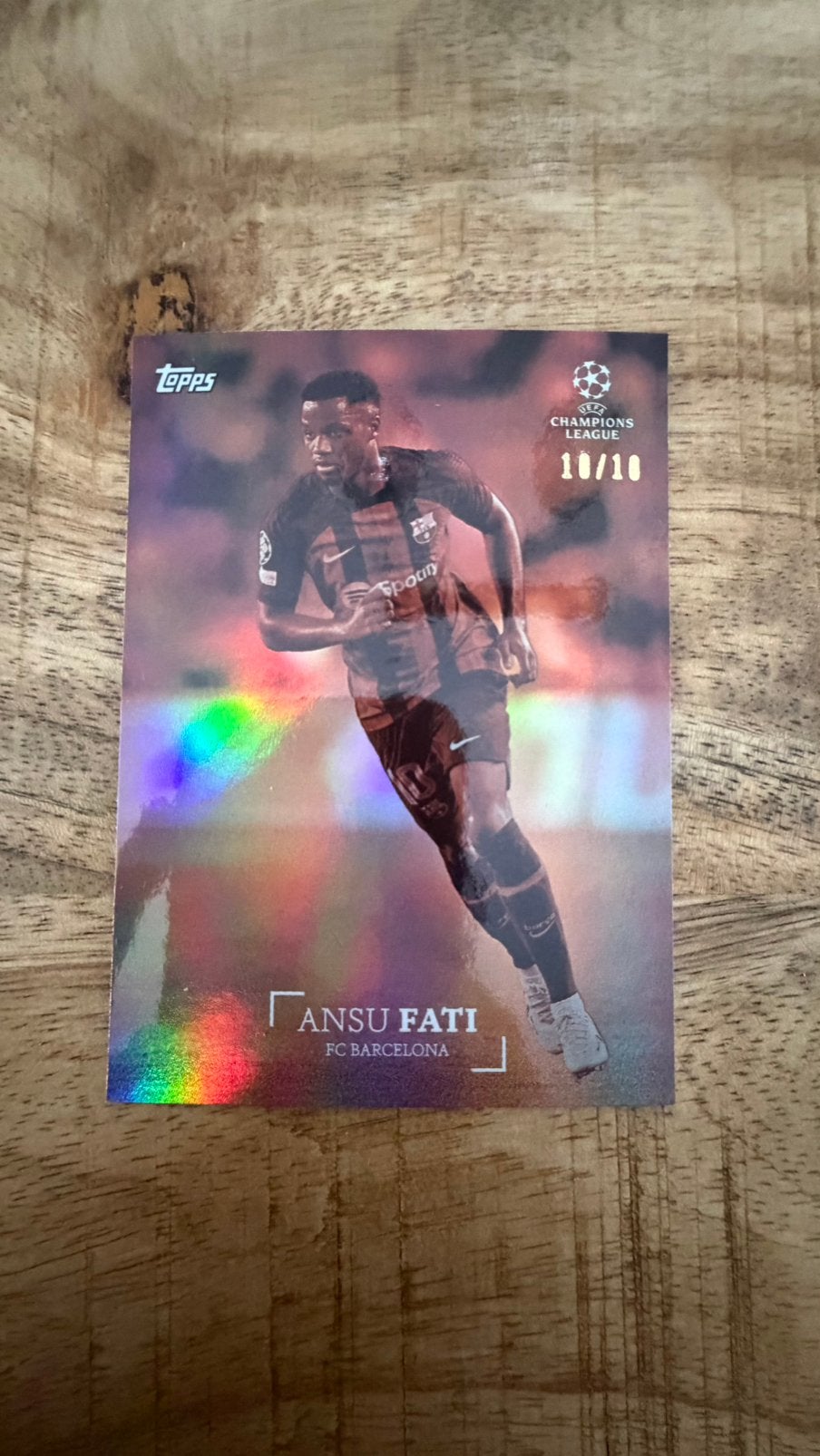 Ansu Fati 10/10 topps champions league kaart, Ophalen of Verzenden, Zo goed als nieuw, Buitenlandse clubs, Spelerskaart