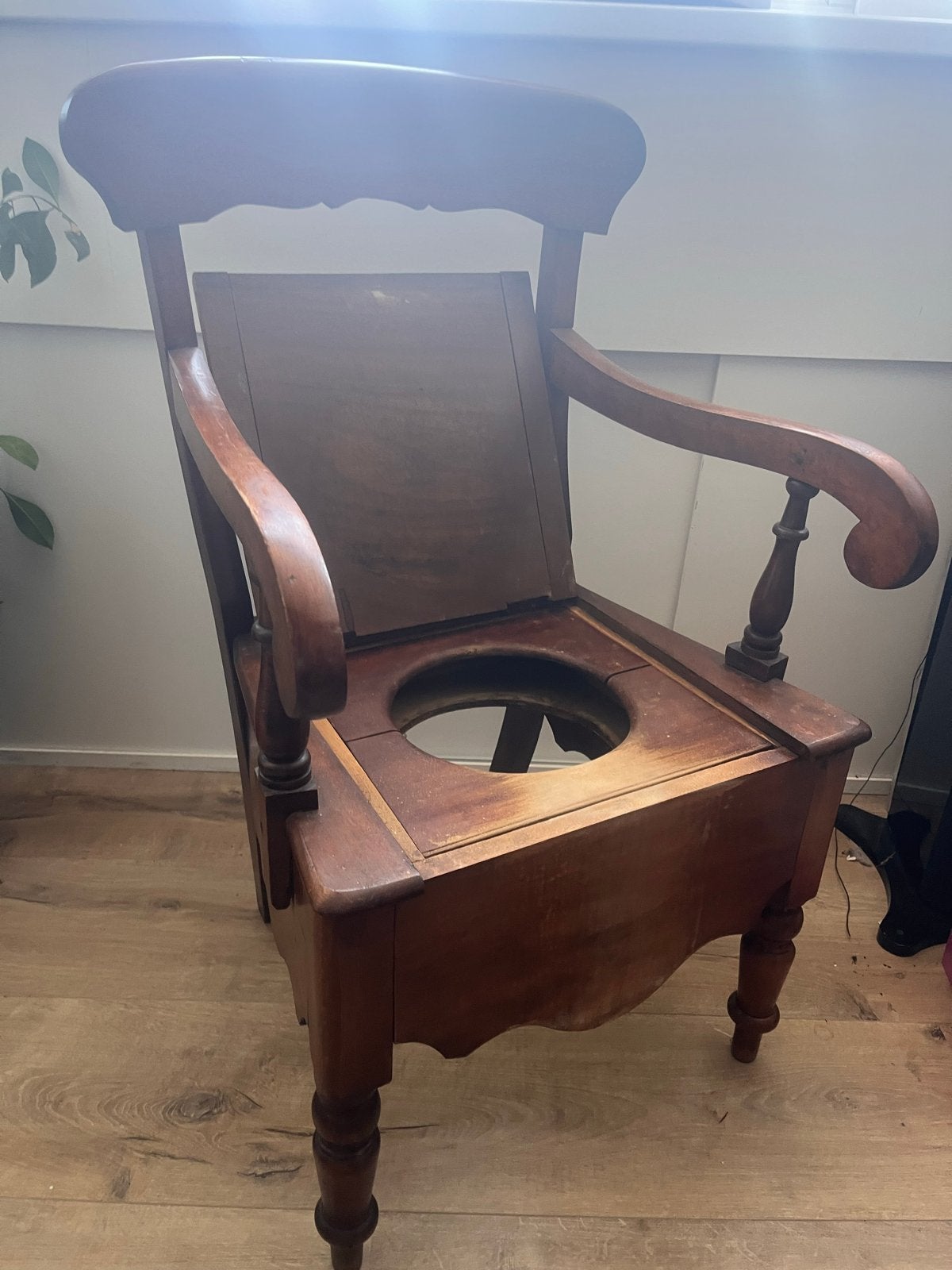 Antieke houten po-stoel / commode stoel, Ophalen of Verzenden