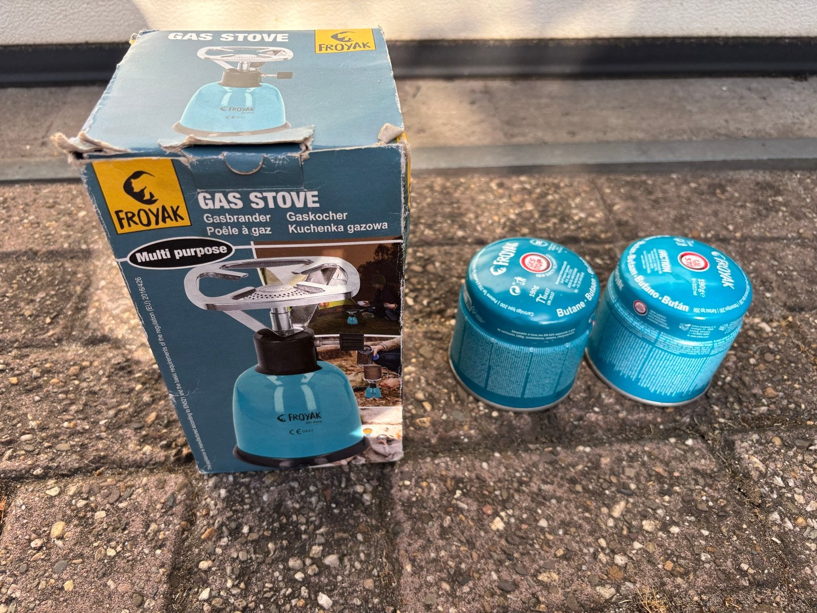 Froyak Gasfornuis met 2 gaspatronen - Ideaal voor camping, Ophalen of Verzenden, Gebruikt