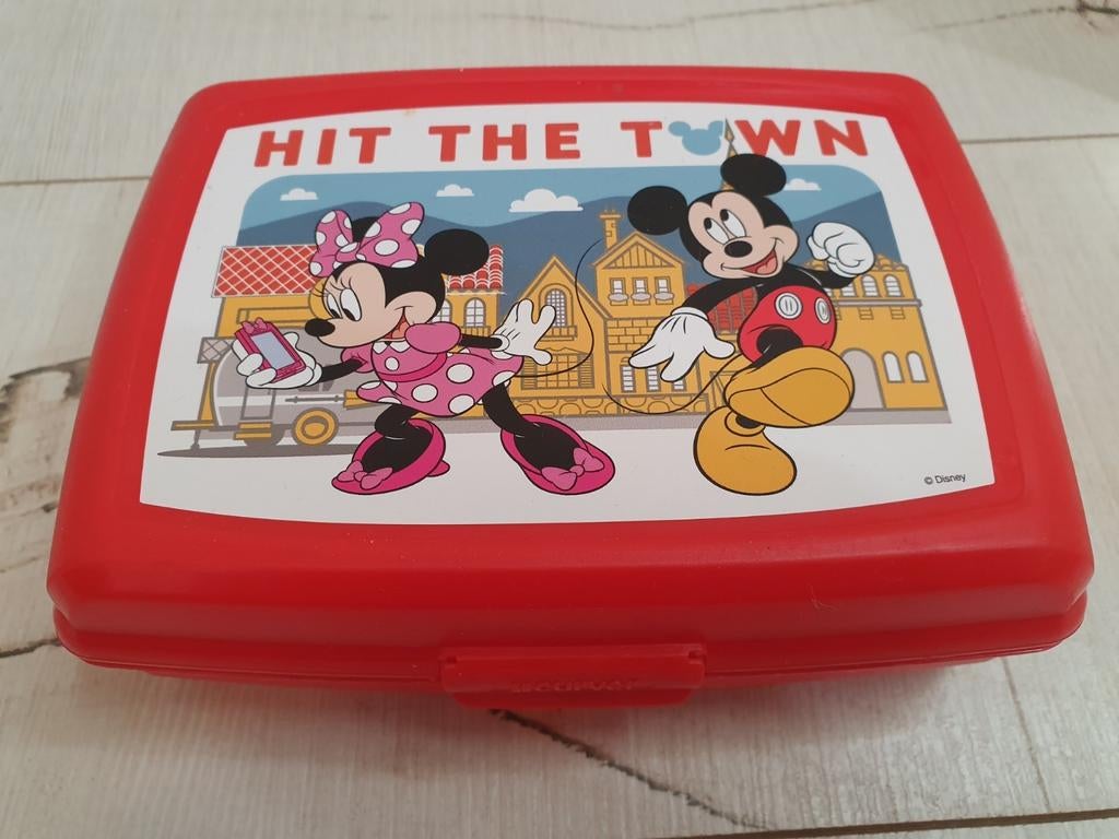 Rode Mickey Mouse lunchbox/ broodtrommel (Curver/ als NIEUW), Ophalen of Verzenden
