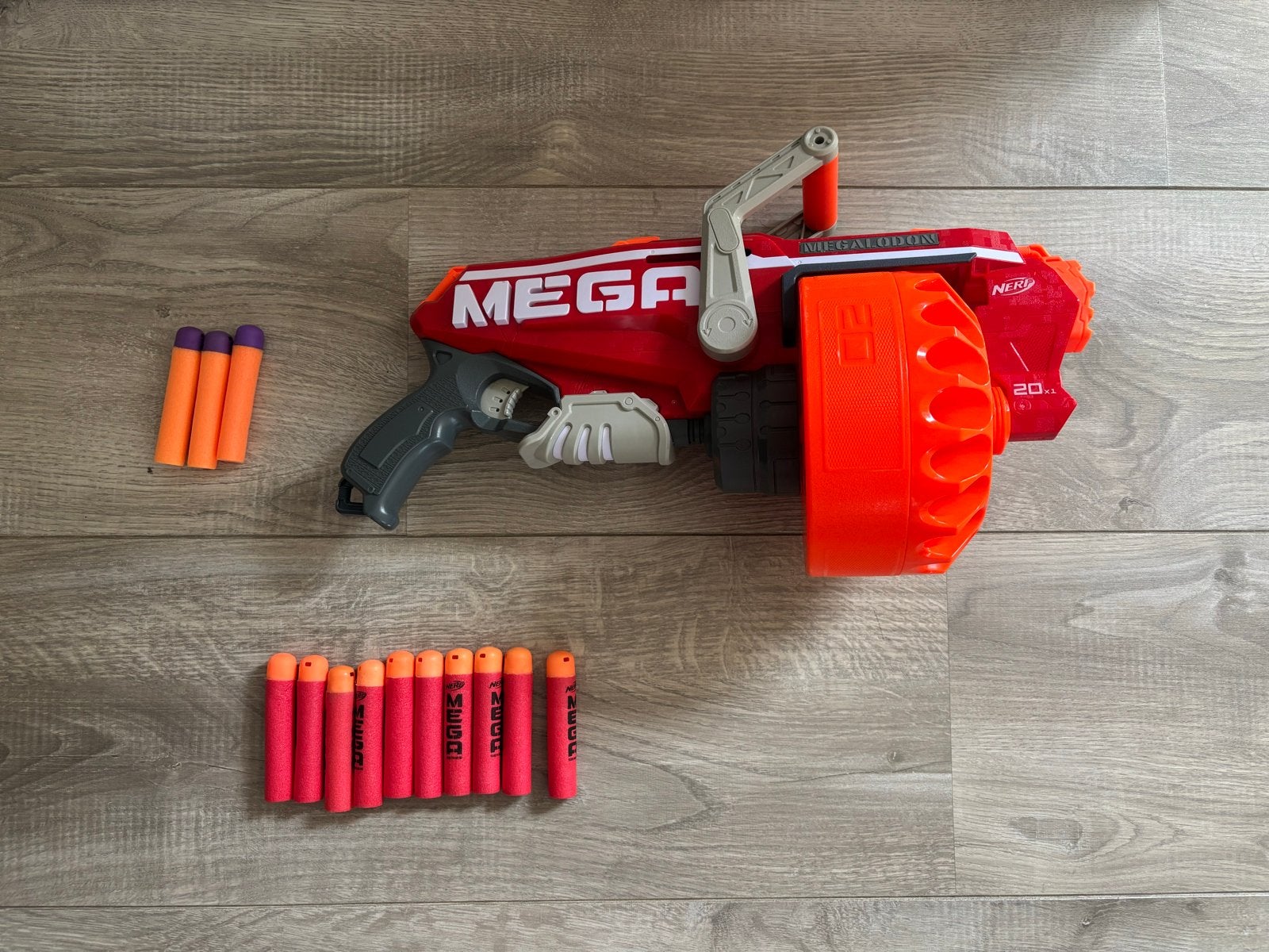 Nerf N-Strike Mega Megalodon Blaster met Darts, Ophalen, Gebruikt, Jongen of Meisje