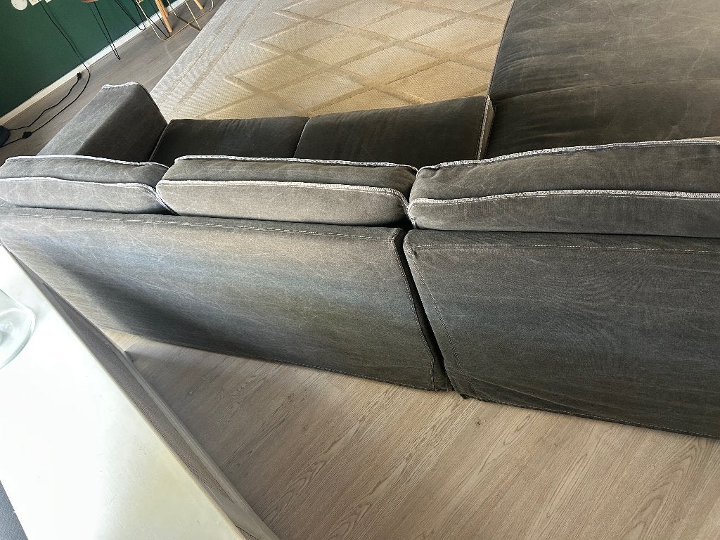 Grijze bank, Huis en Inrichting, Ophalen, 250 tot 300 cm, Gebruikt, Hoekbank