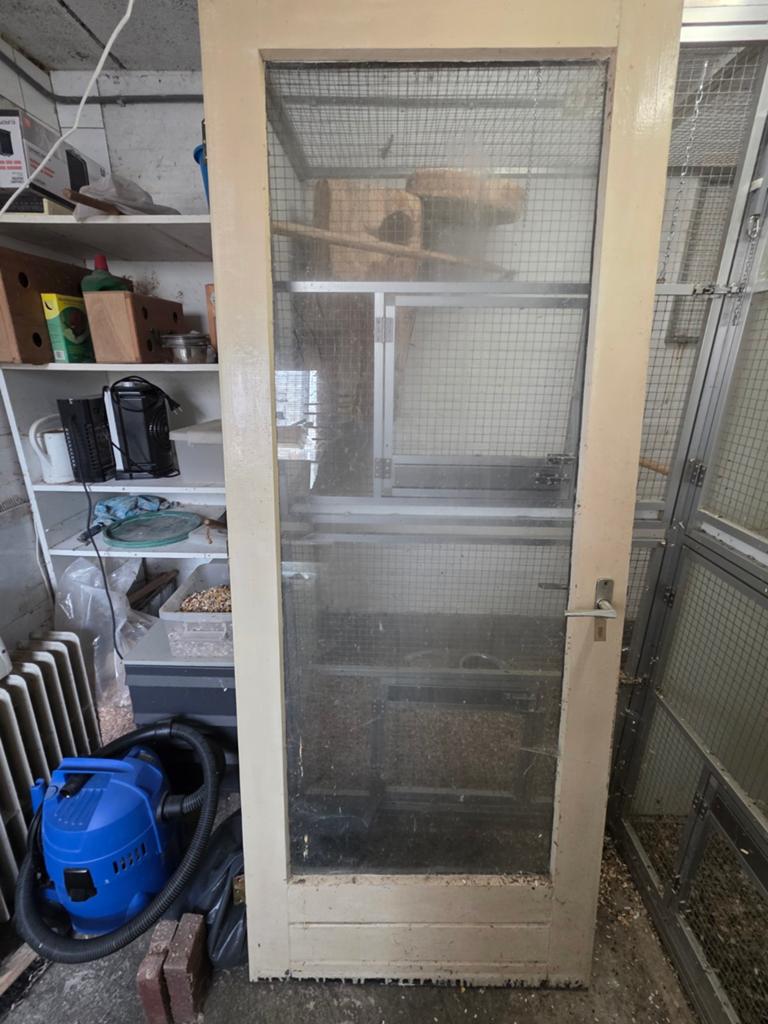Deur  met veel glas, Ophalen, Gebruikt, 80 tot 100 cm, Binnendeur