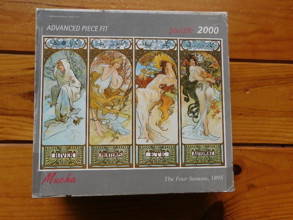 Puzzel Mucha 2000 st. The Four Seasons 1895 Art Stones, Ophalen of Verzenden, Meer dan 1500 stukjes, Zo goed als nieuw, Legpuzzel