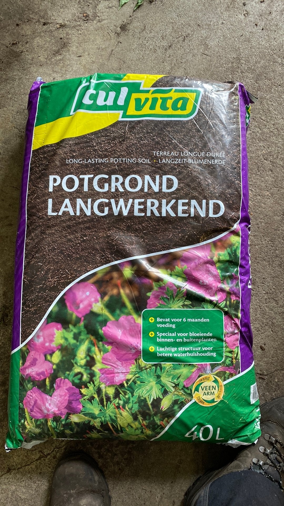 Culvita Langwerkende Potgrond 40L - Veenarm, Ophalen, Potgrond