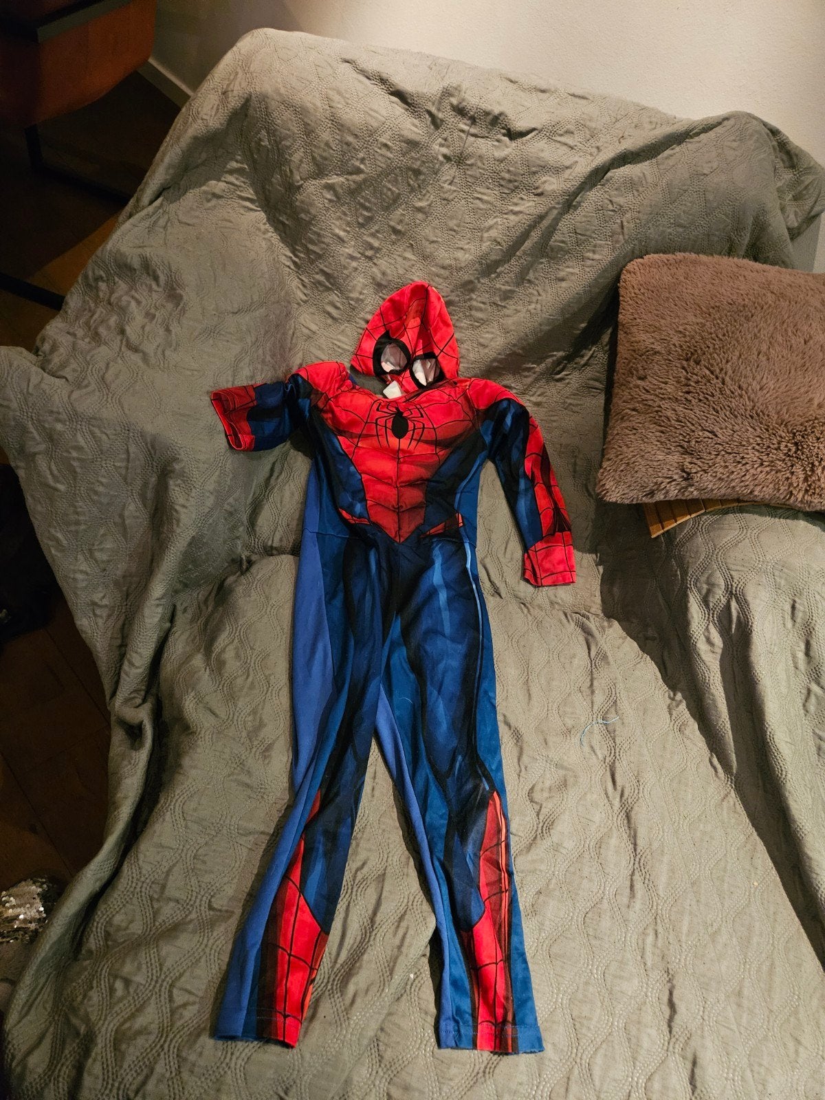 Spiderman pak met borstspieren en sixpack - Maat 110/116, Ophalen, Gebruikt, Onbekend, Jongen