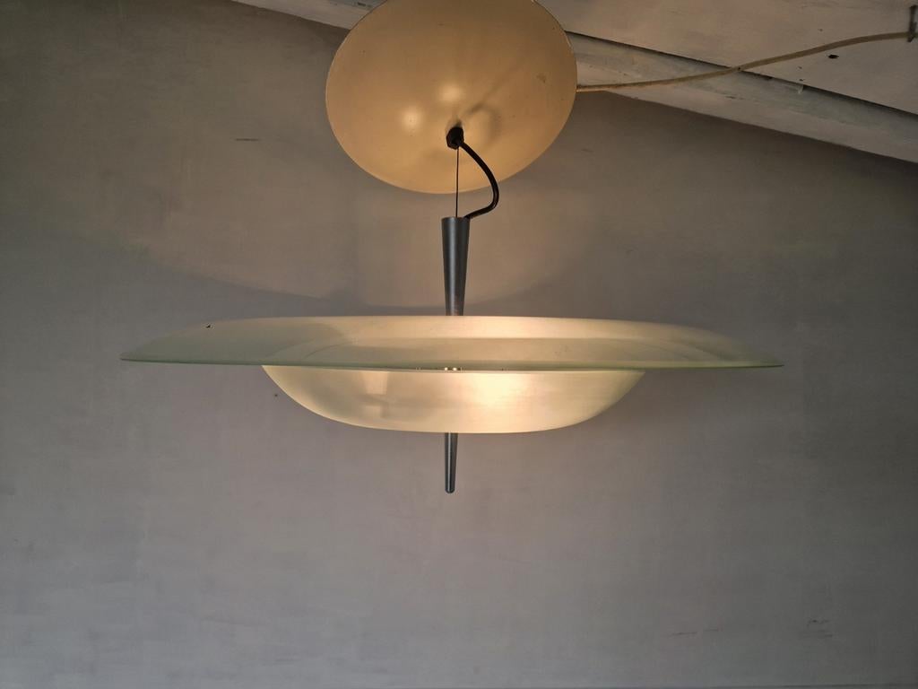 Oluce orbita lampen 2 stuks vintage design paolo michele, Huis en Inrichting, Ophalen, Oluce, Onbekend, Glas