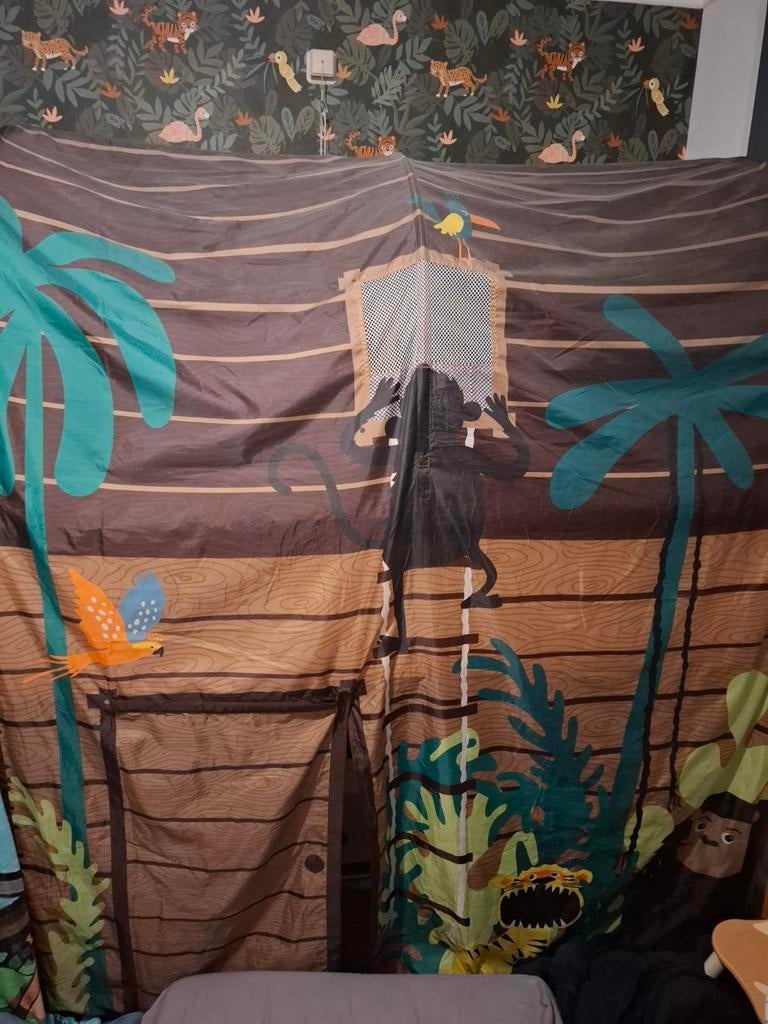 IKEA Kura bedtent jungle thema, Kinderen en Baby's, Kinderkamer | Bedden, Ophalen, 85 tot 100 cm, Gebruikt, Hoogslaper of Stapelbed