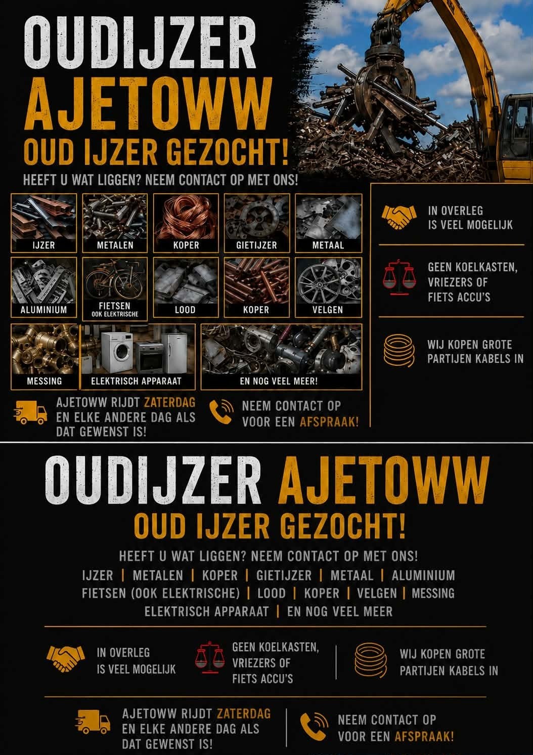 Oud ijzer ophalen