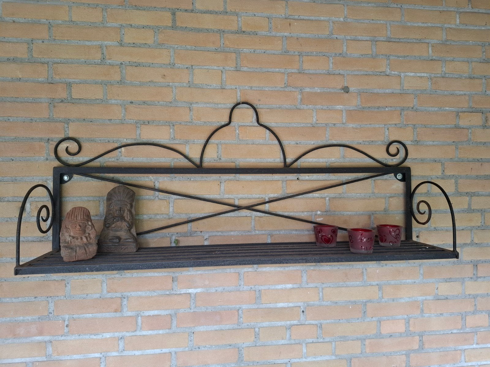 Decoratieve metalen wandrek, Ophalen, Gebruikt